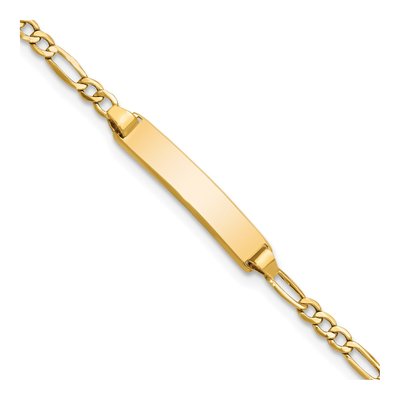 10K Yellow Gold Kids' Figaro ID Bracelet