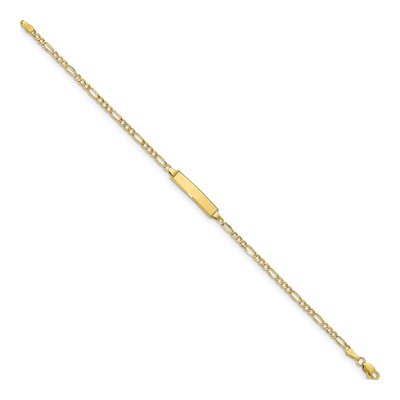 10K Yellow Gold 2.5mm Figaro ID Bracelet – view 2
