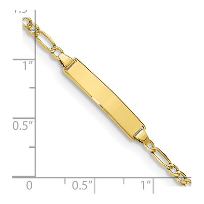 10K Yellow Gold 2.5mm Figaro ID Bracelet – view 3