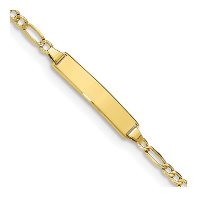 10K Yellow Gold 2.5mm Figaro ID Bracelet
