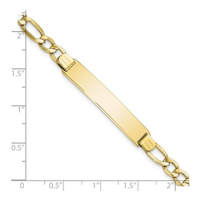 10K Yellow Gold 5.3mm Semi-Solid Figaro ID Bracelet – view 3