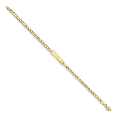10K Yellow Gold 3.5mm Curb ID Bracelet – view 2