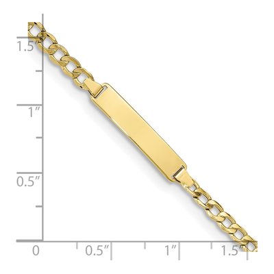 10K Yellow Gold 3.5mm Curb ID Bracelet – view 3