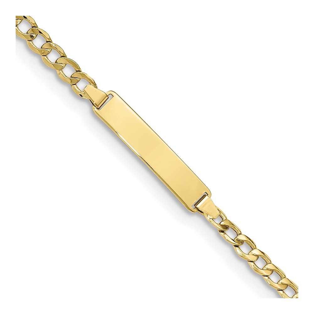 10K Yellow Gold 3.5mm Curb ID Bracelet