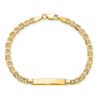 10K Yellow Gold Anchor Link ID Bracelet – view 4