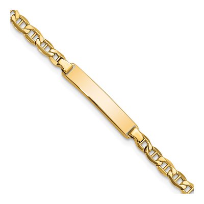 10K Yellow Gold Anchor Link ID Bracelet
