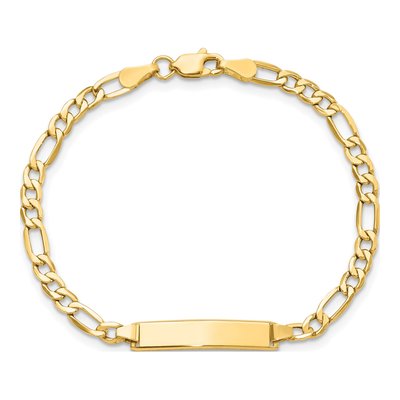 10K Yellow Gold Figaro for Baby Child ID Bracelet – view 4
