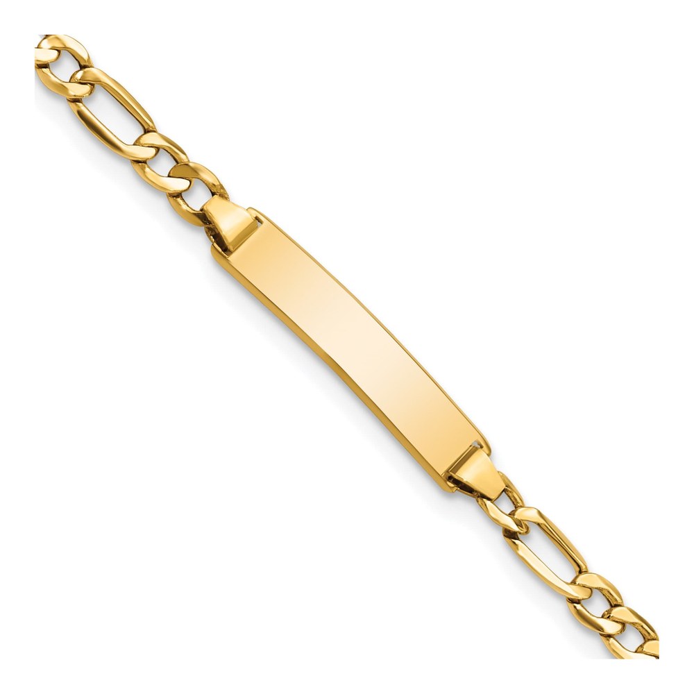10K Yellow Gold Figaro for Baby Child ID Bracelet