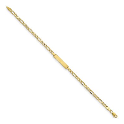 10K Yellow Gold 3.5mm Figaro ID Bracelet – view 2