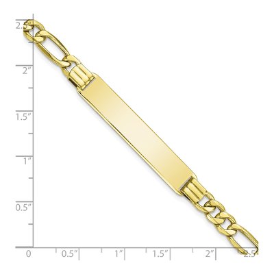 10K Yellow Gold 5.98mm Semi-Solid Figaro Curb ID Bracelet – view 4
