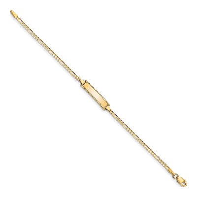 10K Yellow Gold Baby Figaro ID Bracelet – view 2