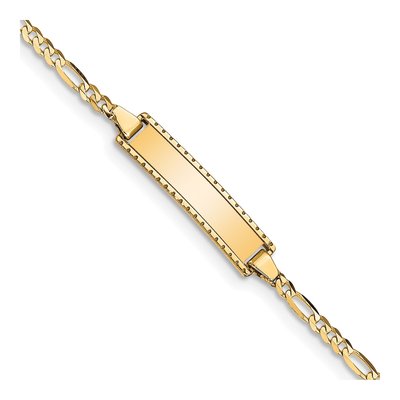 10K Yellow Gold Baby Figaro ID Bracelet