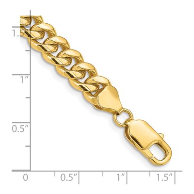 10K Yellow Gold 6.75mm Miami Cuban Chain Bracelet – view 3