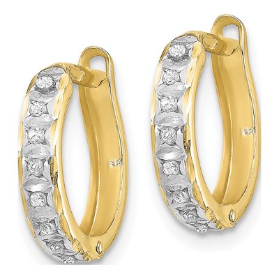 10K Yellow Gold 13mm Huggie Hoop Earrings – view 3