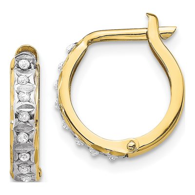 10K Yellow Gold 13mm Huggie Hoop Earrings