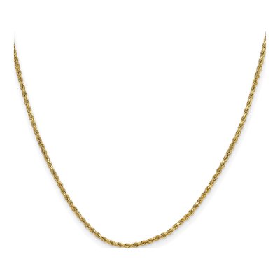 10K Yellow Gold 2mm Semi-Solid Diamond-Cut Rope Chain – view 2