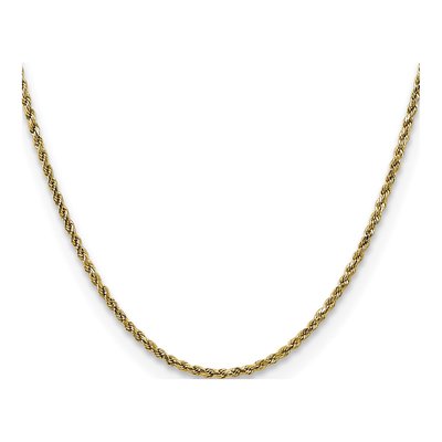 10K Yellow Gold 2.25mm Semi-Solid Diamond-Cut Rope Chain – view 2