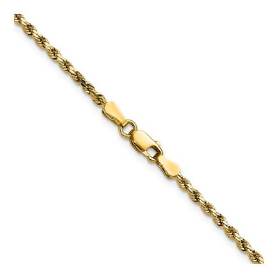 10K Yellow Gold 2.25mm Semi-Solid Diamond-Cut Rope Chain – view 3