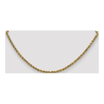 10K Yellow Gold 2.25mm Semi-Solid Diamond-Cut Rope Chain – view 4