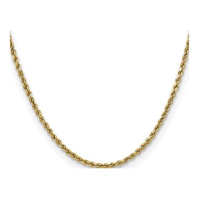 10K Yellow Gold 2.5mm Semi-Solid Diamond-Cut Rope Chain – view 2