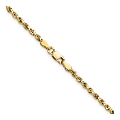 10K Yellow Gold 2.5mm Semi-Solid Diamond-Cut Rope Chain – view 3