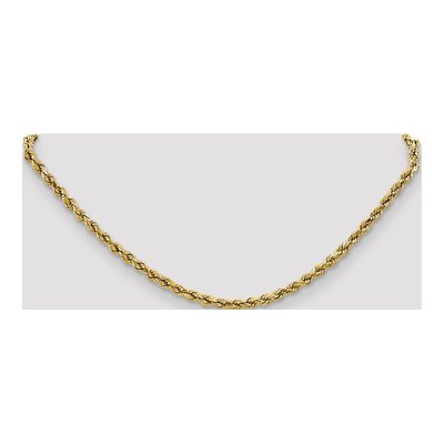 10K Yellow Gold 2.5mm Semi-Solid Diamond-Cut Rope Chain – view 4