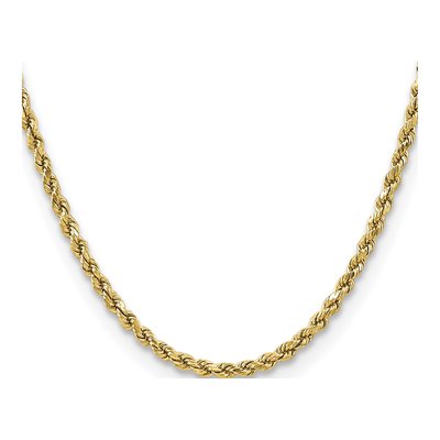 10K Yellow Gold 3.5mm Semi-Solid Diamond-Cut Rope Chain – view 2