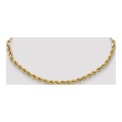 10K Yellow Gold 3.5mm Semi-Solid Diamond-Cut Rope Chain – view 4