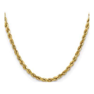 10K Yellow Gold 4mm Semi-Solid Diamond-Cut Rope Chain – view 2