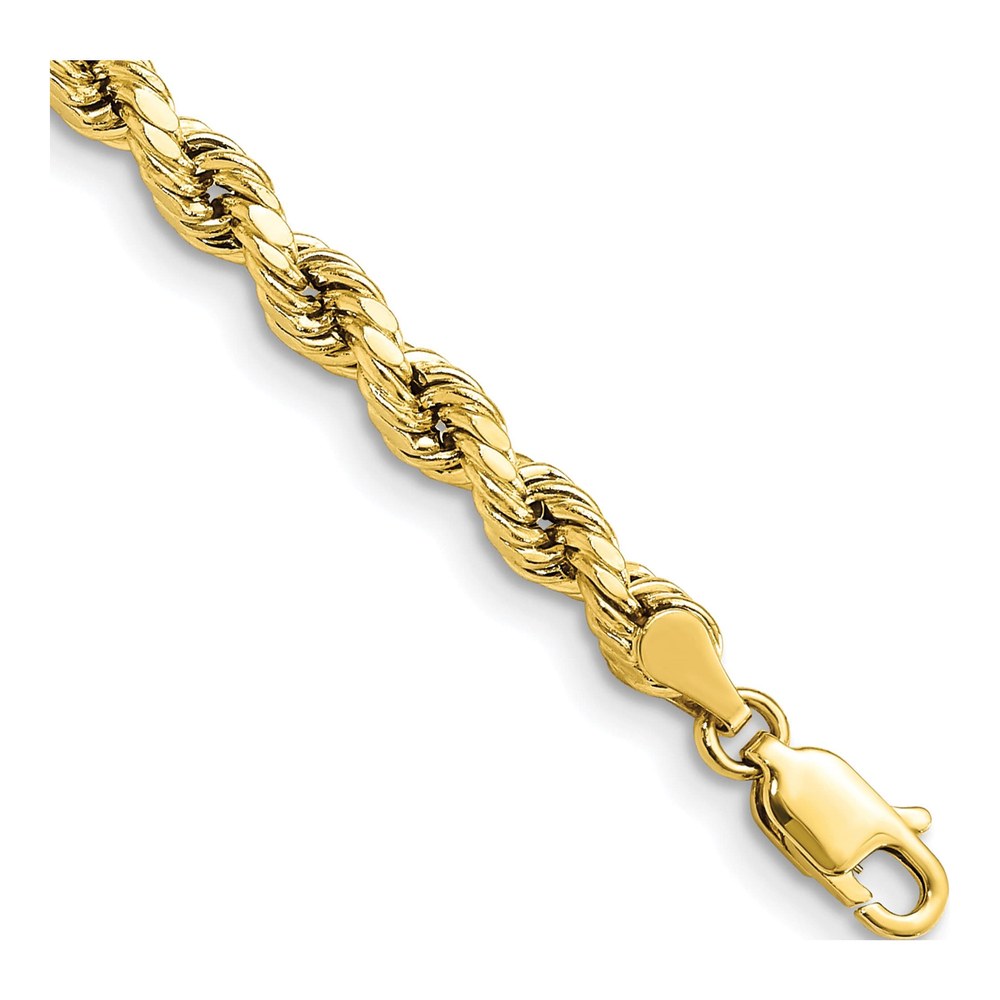 10K Yellow Gold 4mm Rope Chain Bracelet