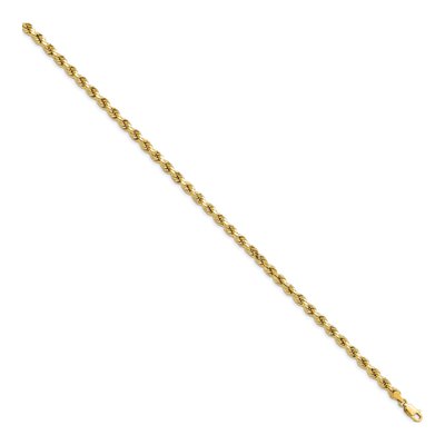 10K Yellow Gold 4mm Semi-Solid Diamond-Cut Rope Chain Anklet – view 3