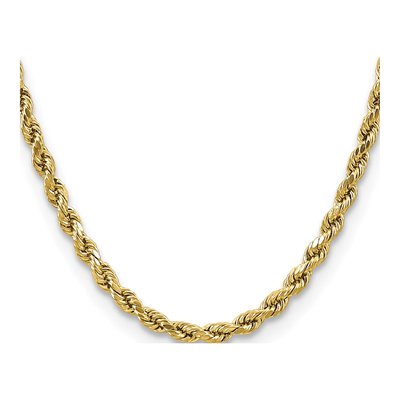 10K Yellow Gold 4.9mm Semi-Solid Diamond-Cut Rope Chain – view 2