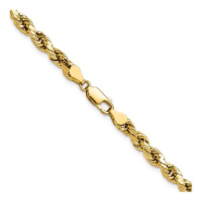 10K Yellow Gold 4.9mm Semi-Solid Diamond-Cut Rope Chain – view 3