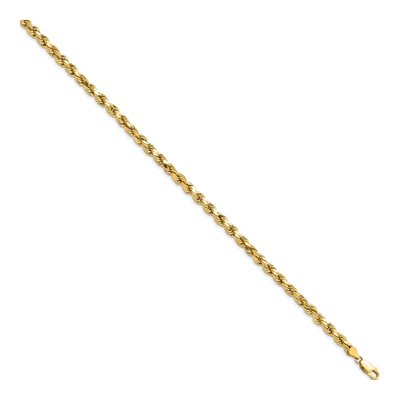 10K Yellow Gold 4.9mm Semi-Solid Diamond-Cut Rope Chain Anklet – view 3