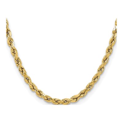 10K Yellow Gold 5.5mm Semi-Solid Diamond-Cut Rope Chain – view 2