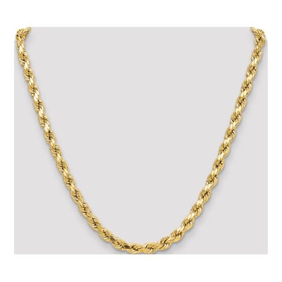 10K Yellow Gold 6.5mm Semi-Solid Diamond-Cut Rope Chain – view 4