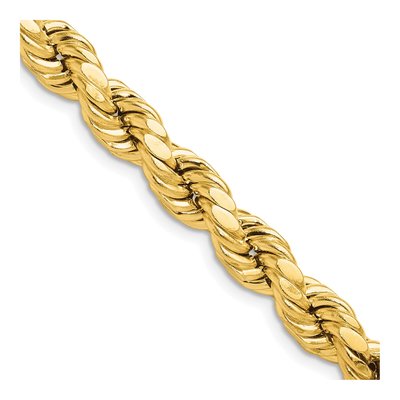 10K Yellow Gold 8mm Semi-Solid Diamond-Cut Rope Chain
