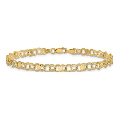 10K Yellow Gold Double Link Charm Bracelet – view 3
