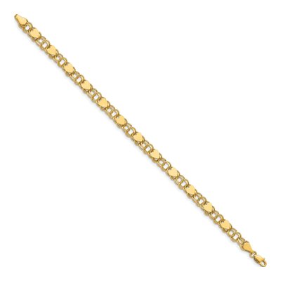 10K Yellow Gold Double Link Heart Charm Bracelet – view 2