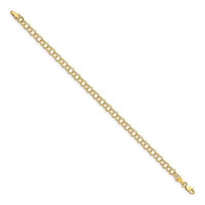 10K Yellow Gold Double Link Charm Bracelet – view 3