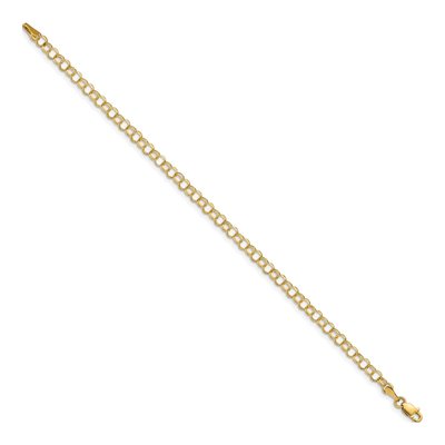 10K Yellow Gold Diamond-Cut Double Link Charm Bracelet – view 3