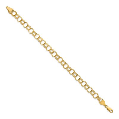 10K Yellow Gold Triple Link Charm Bracelet – view 3