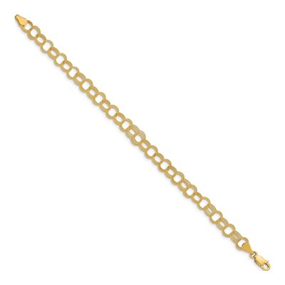 10K Yellow Gold Textured Charm Bracelet – view 3