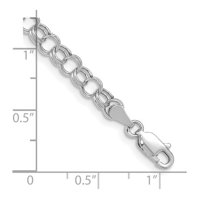 10K White Gold Hollow Charm Bracelet – view 2