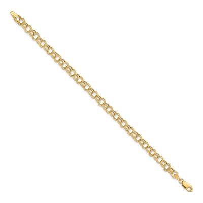 10K Yellow Gold Hollow Double Link Charm Bracelet – view 2