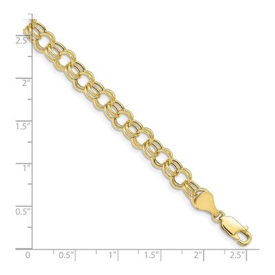 10K Yellow Gold Double Link Charm Bracelet – view 3