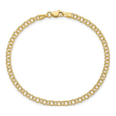 10K Yellow Gold Double Link Charm Bracelet – view 4