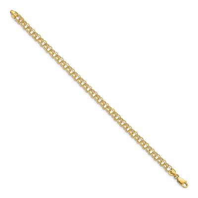 10K Yellow Gold Heavy Double Link Charm Bracelet – view 3