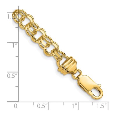 10K Yellow Gold Double Link Charm Bracelet – view 2