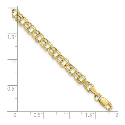 10K Yellow Gold Diamond-Cut Charm Bracelet – view 3